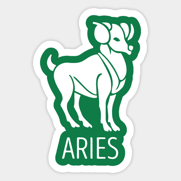 Astrological Zodiac Tee Shirts - Aries the Ram Sticker by Nonstop Shirts